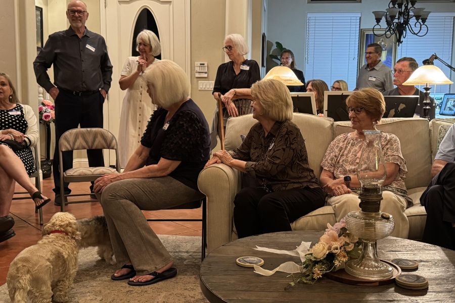Don and MarJean welcoming family and friends